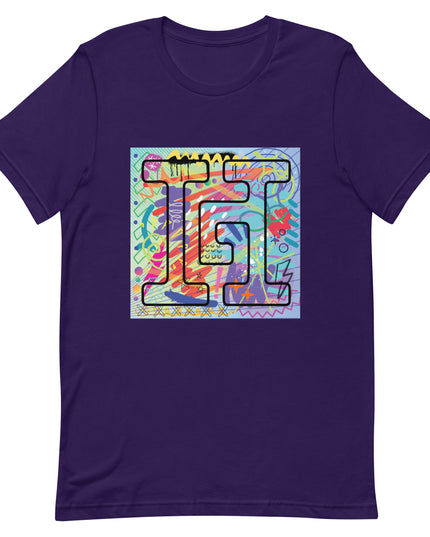 Purple T-Shirt with graffiti graphics behind the Howard G Cigars logo