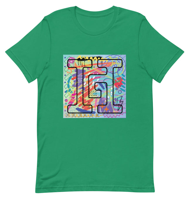 Kelly Green T-Shirt with graffiti graphics behind the Howard G Cigars logo