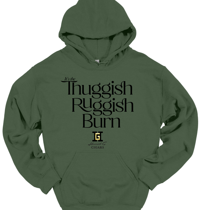 Gar Gear Thuggish Ruggish Burn Hoodie streetwear for cigar lovers with Howard G Cigars logo