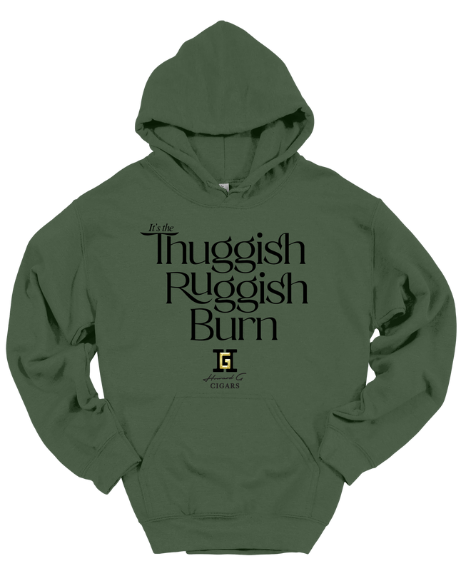 Gar Gear Thuggish Ruggish Burn Hoodie streetwear for cigar lovers with Howard G Cigars logo
