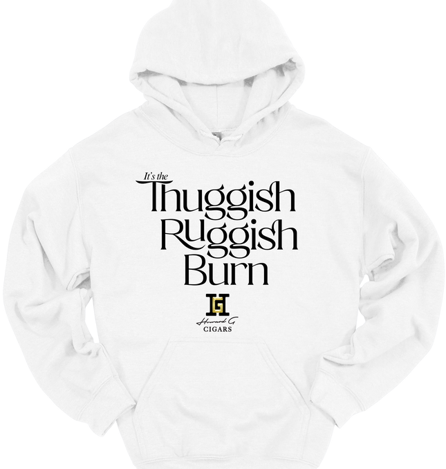 Gar Gear Thuggish Ruggish Burn Hoodie streetwear for cigar lovers with Howard G Cigars logo