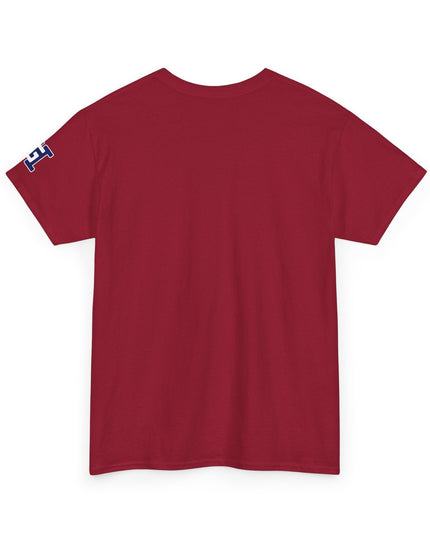 Gar Gear WE GOT ACTION! Drop #84 Cardinal Red t-shirt – back print detail