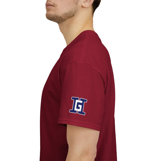 Gar Gear WE GOT ACTION! Drop #84 Cardinal Red t-shirt – sleeve detail