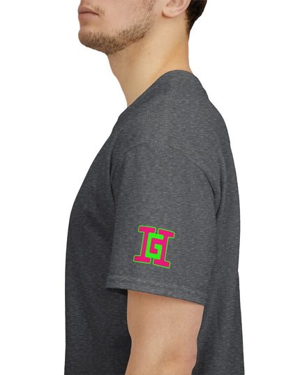Gar Gear WE GOT ACTION! Drop #90 Heather Grey t-shirt – sleeve detail