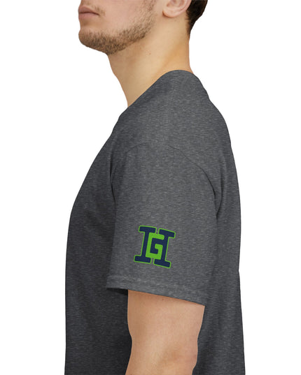Gar Gear WE GOT ACTION! Drop #96 Heather Grey t-shirt – sleeve detail