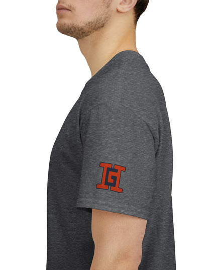 Gar Gear WE GOT ACTION! Drop #112 Heather Grey t-shirt – sleeve detail